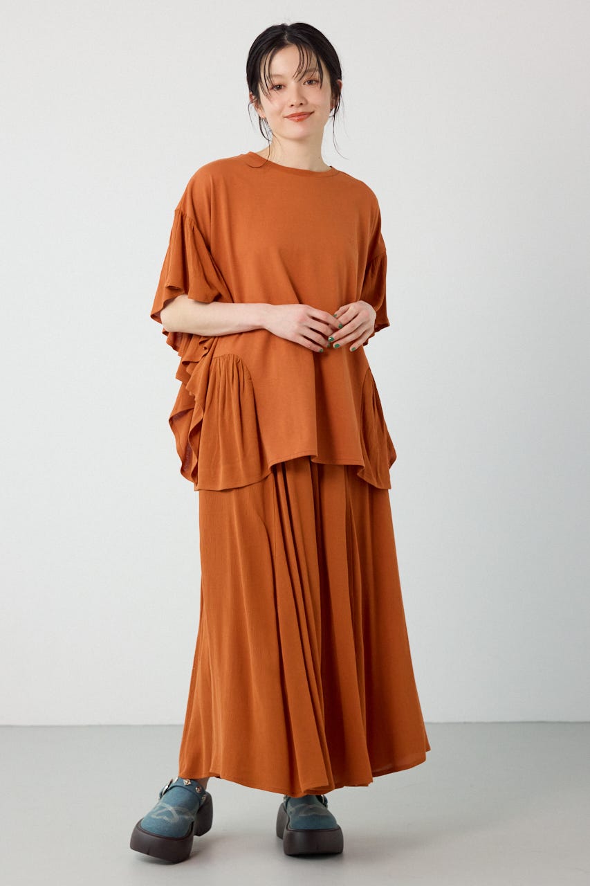 レーヨンクレープリラックススカーチョ D/ORG FREE