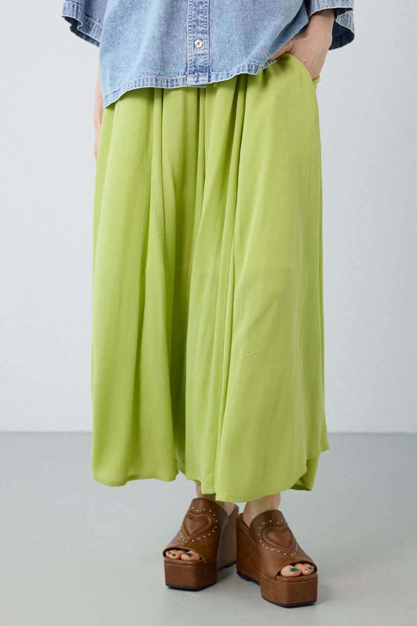 レーヨンクレープリラックススカーチョ LIME FREE