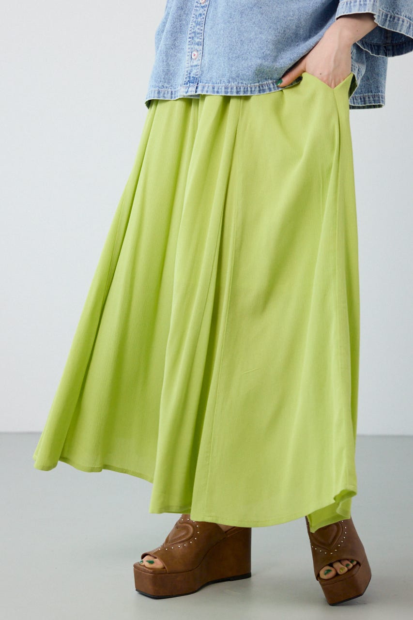 レーヨンクレープリラックススカーチョ LIME FREE