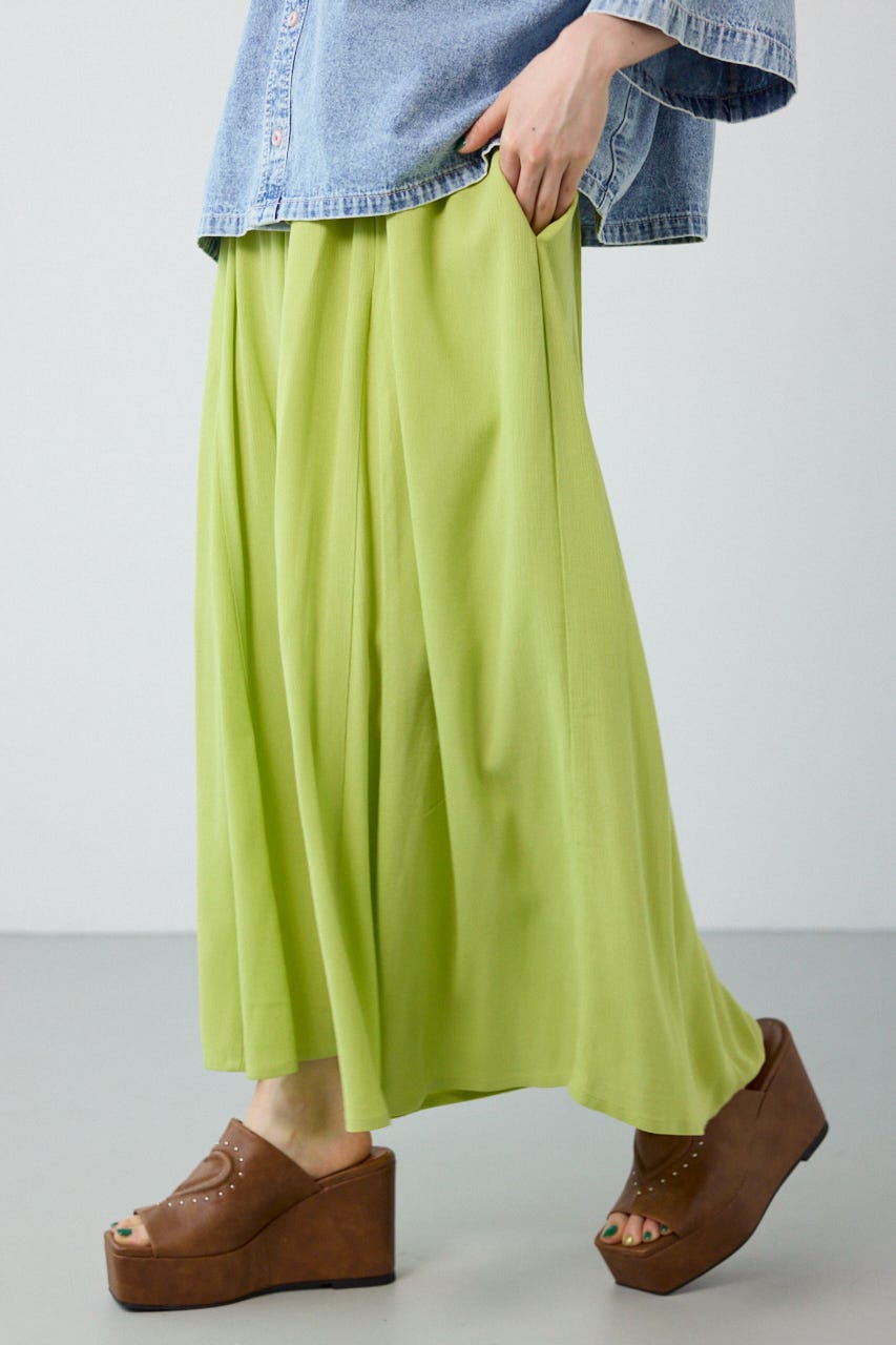 レーヨンクレープリラックススカーチョ LIME FREE