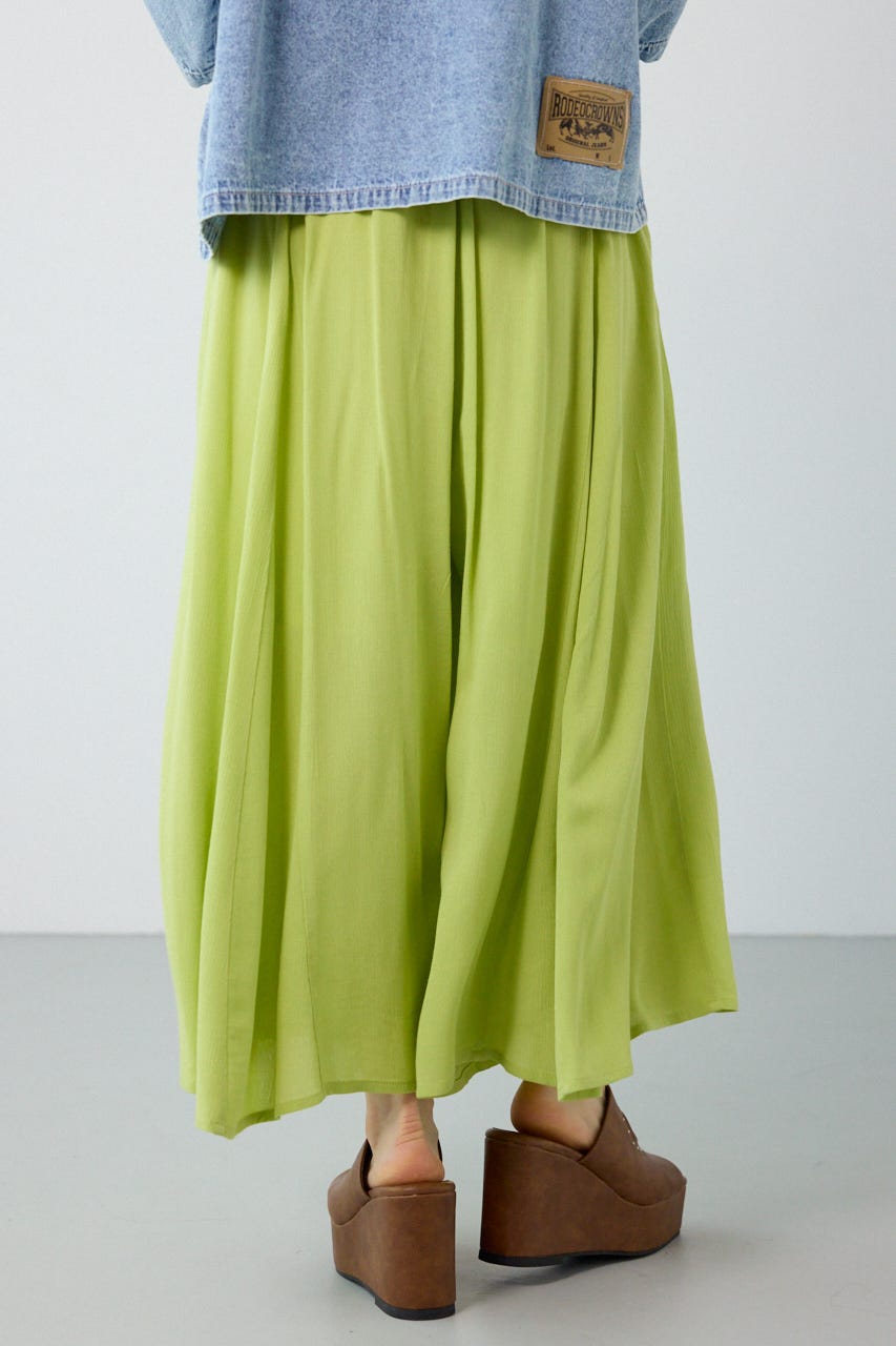 レーヨンクレープリラックススカーチョ LIME FREE