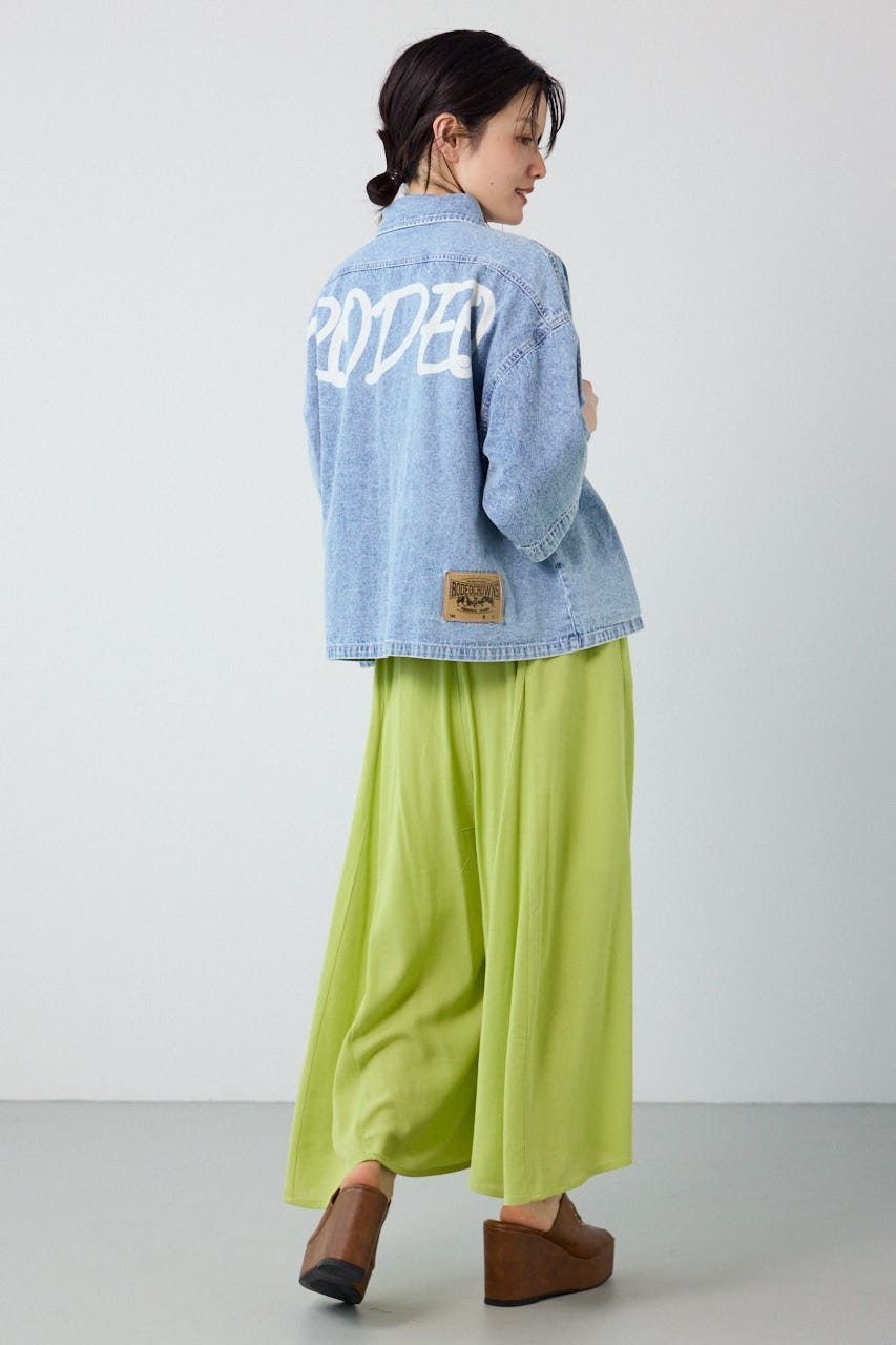 レーヨンクレープリラックススカーチョ LIME FREE