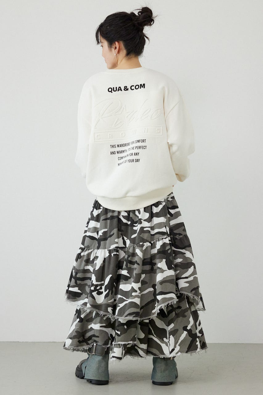 CAMOランダムティアードスカート 柄BLK FREE