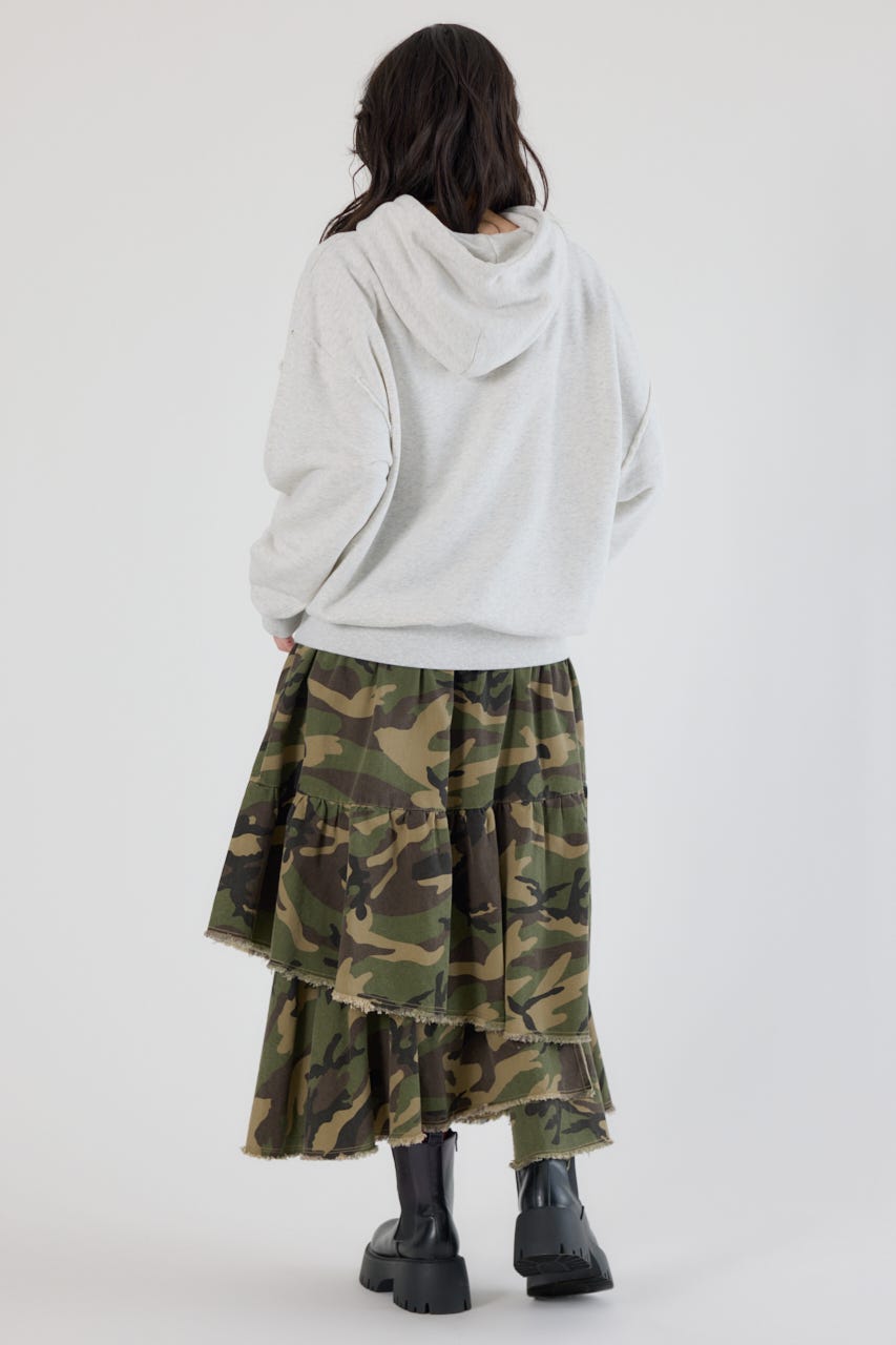 CAMOランダムティアードスカート 迷彩 FREE