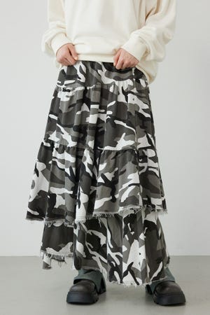 CAMOランダムティアードスカート