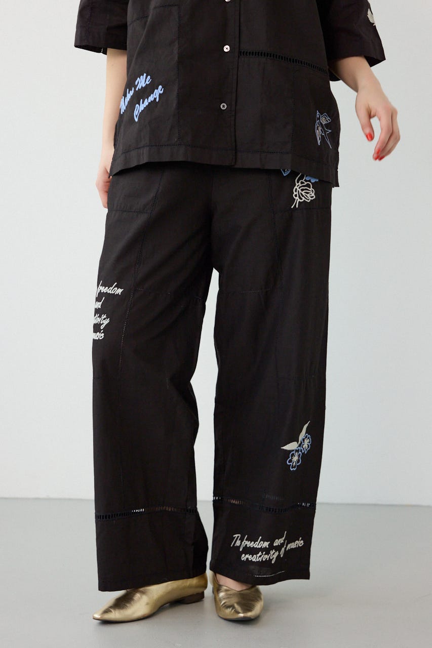 INDIA EMBROIDERYパンツ BLK FREE