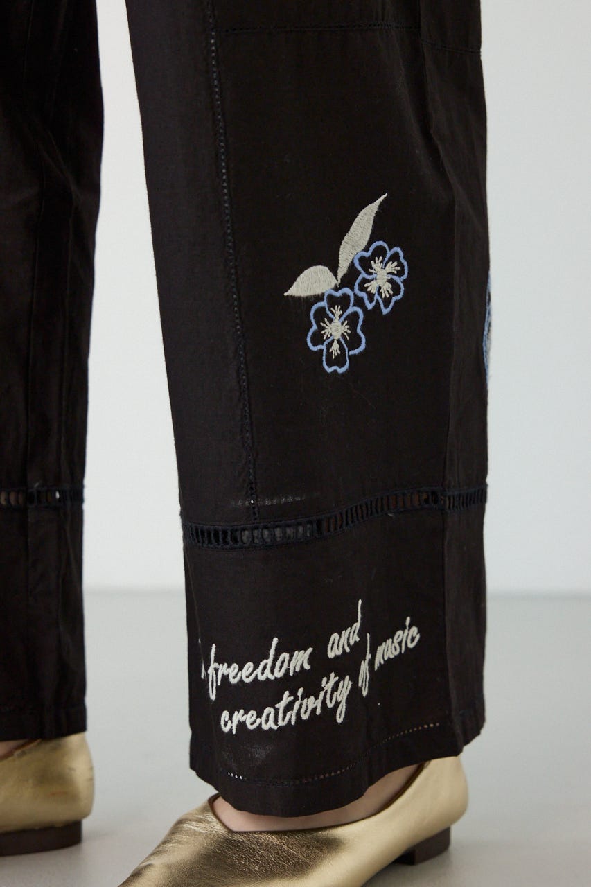 INDIA EMBROIDERYパンツ BLK FREE