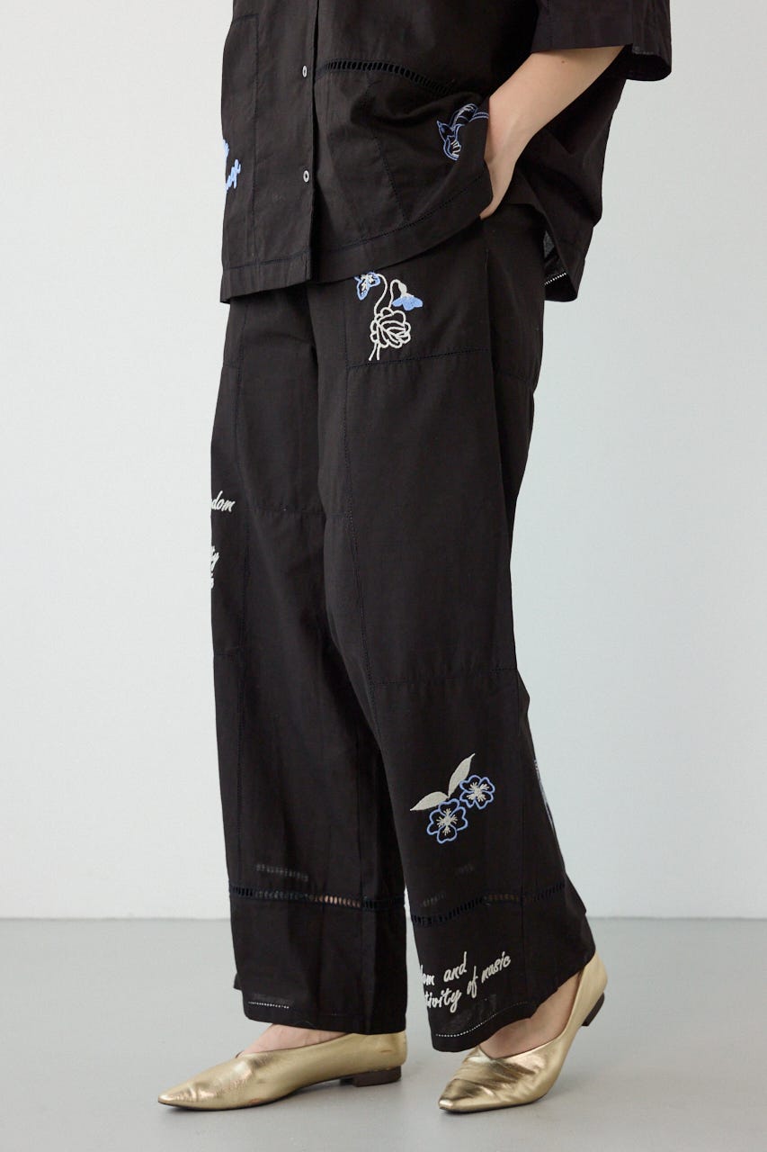 INDIA EMBROIDERYパンツ BLK FREE
