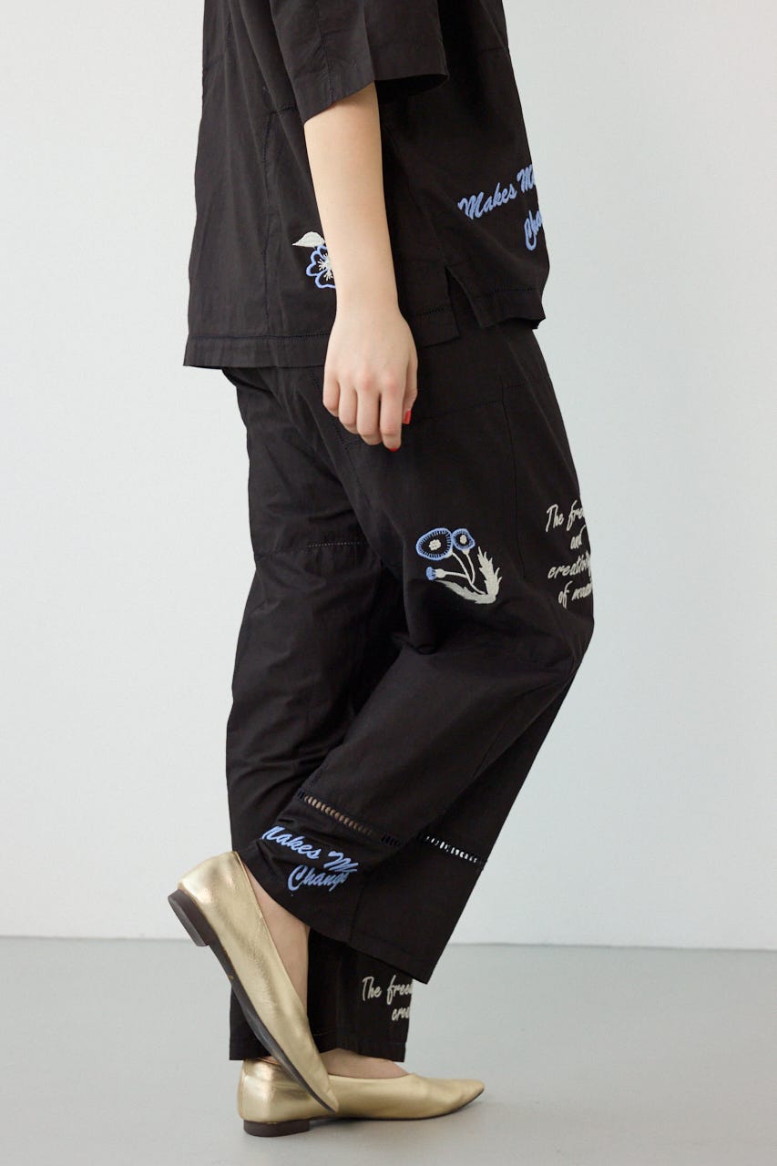 INDIA EMBROIDERYパンツ BLK FREE