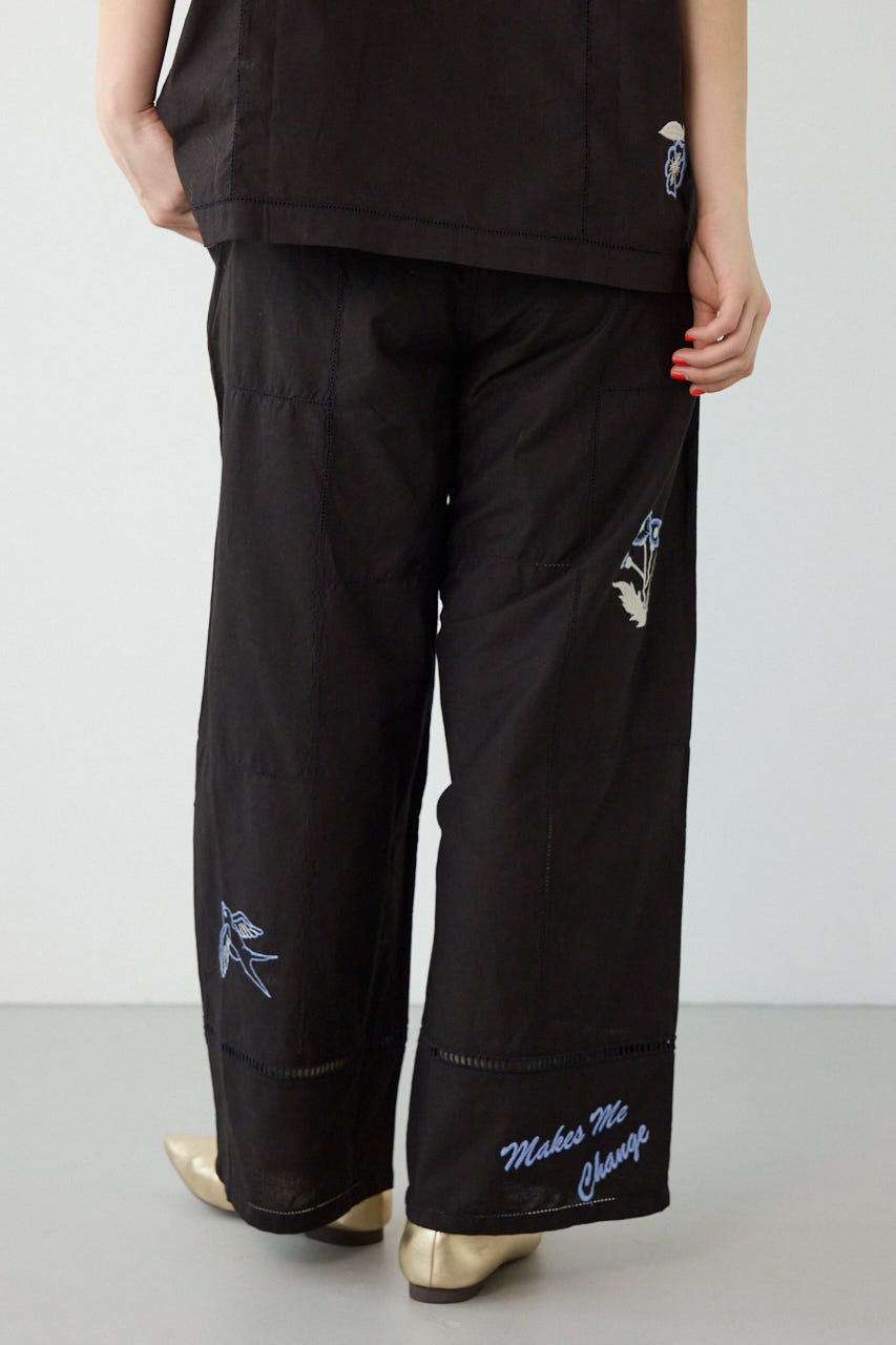 INDIA EMBROIDERYパンツ BLK FREE