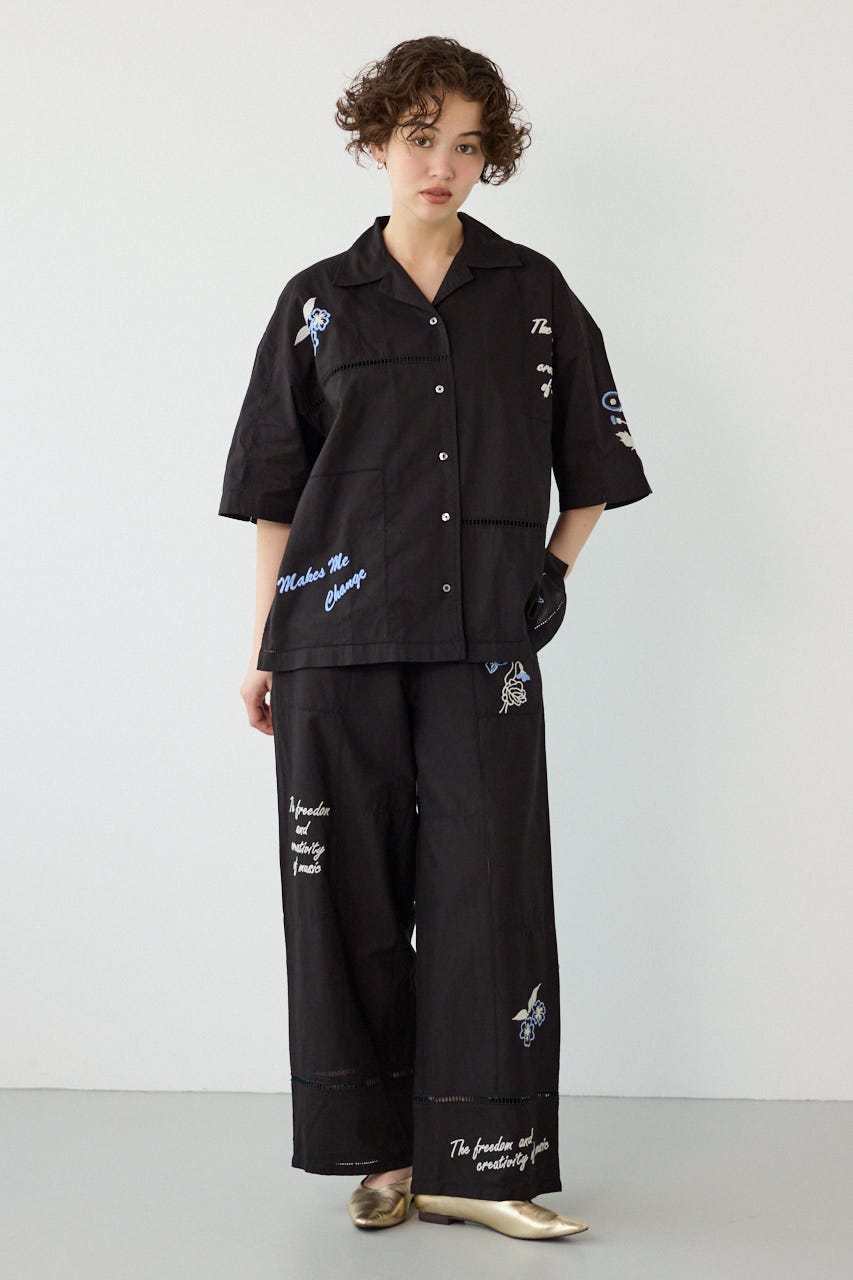 INDIA EMBROIDERYパンツ BLK FREE