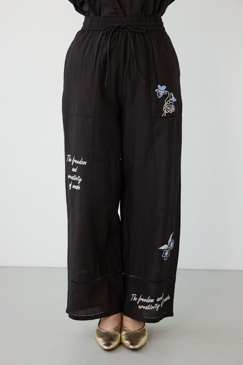 INDIA EMBROIDERYパンツ BLK FREE