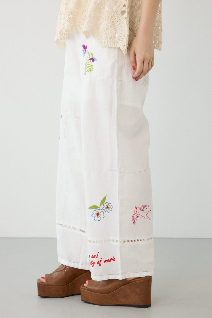 INDIA EMBROIDERYパンツ O/WHT FREE