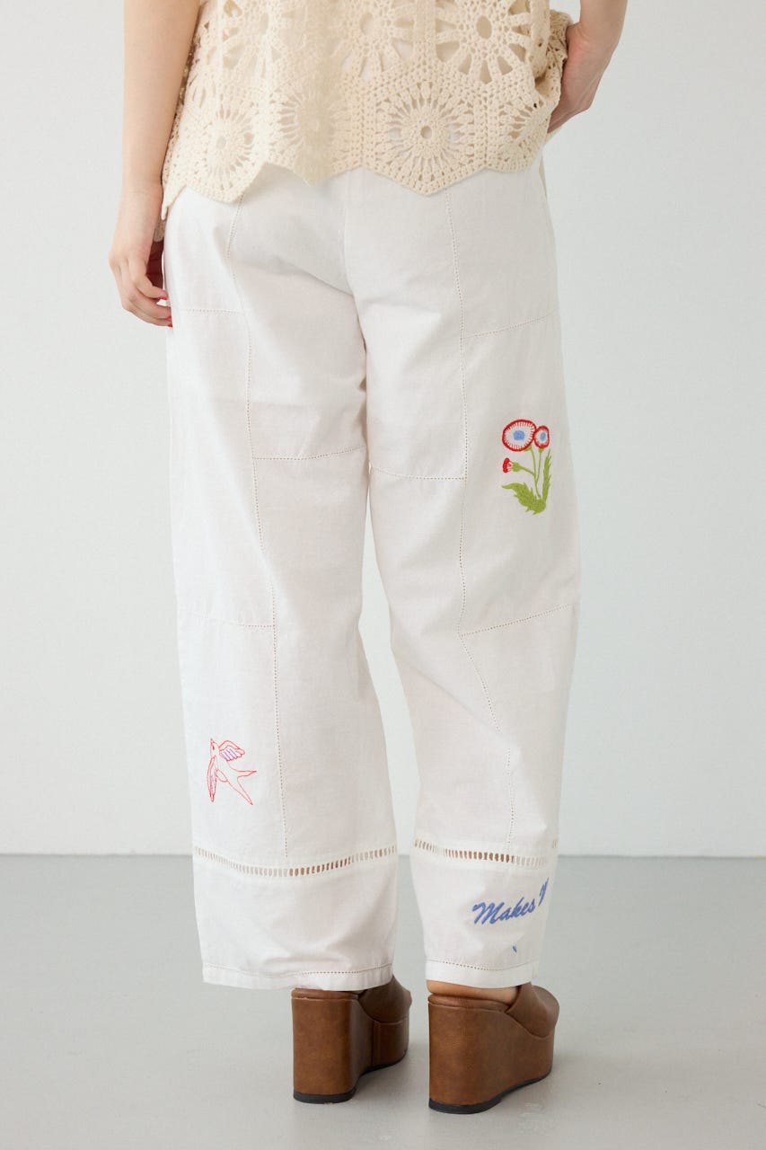 INDIA EMBROIDERYパンツ O/WHT FREE