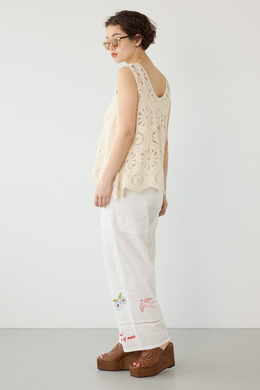 INDIA EMBROIDERYパンツ O/WHT FREE