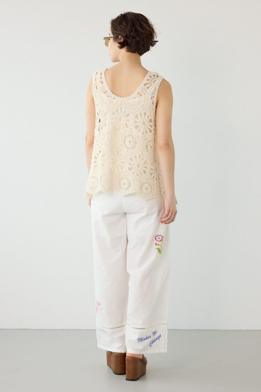 INDIA EMBROIDERYパンツ O/WHT FREE