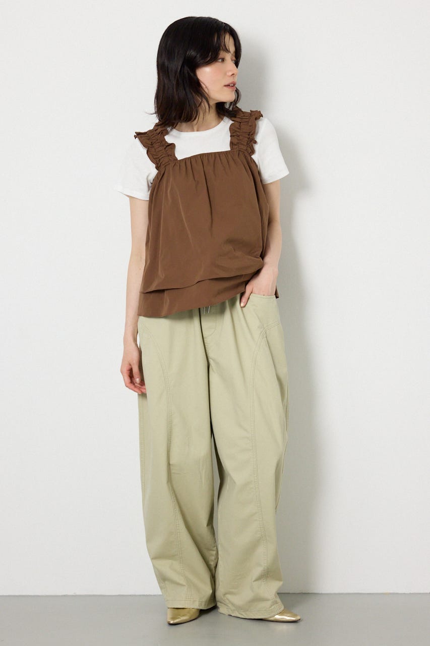 バックスタッズカーブパンツ BEG FREE