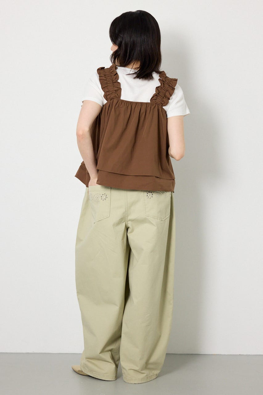 バックスタッズカーブパンツ BEG FREE