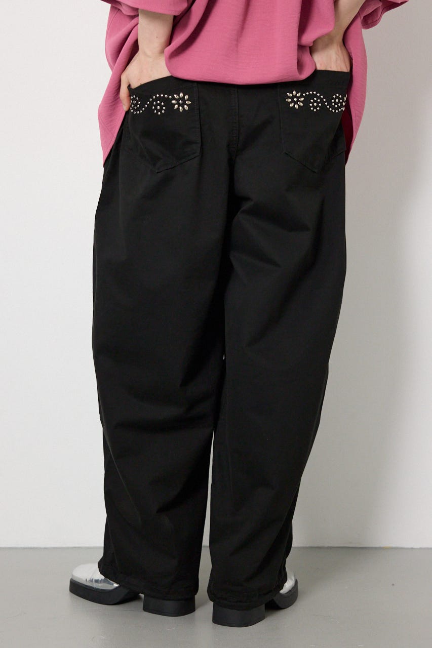 バックスタッズカーブパンツ BLK FREE