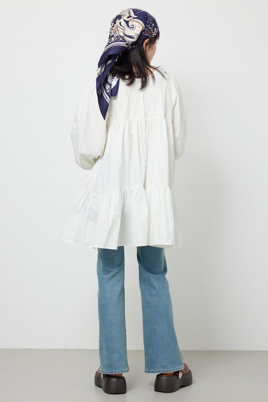 レースアップ2WAYチュニックワンピース WHT FREE