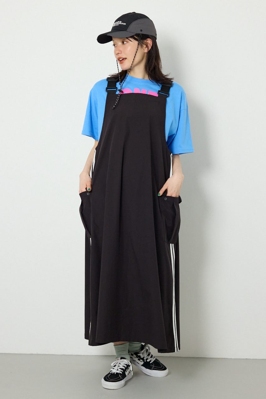 W/Rサイドラインジャンパースカート BLK FREE
