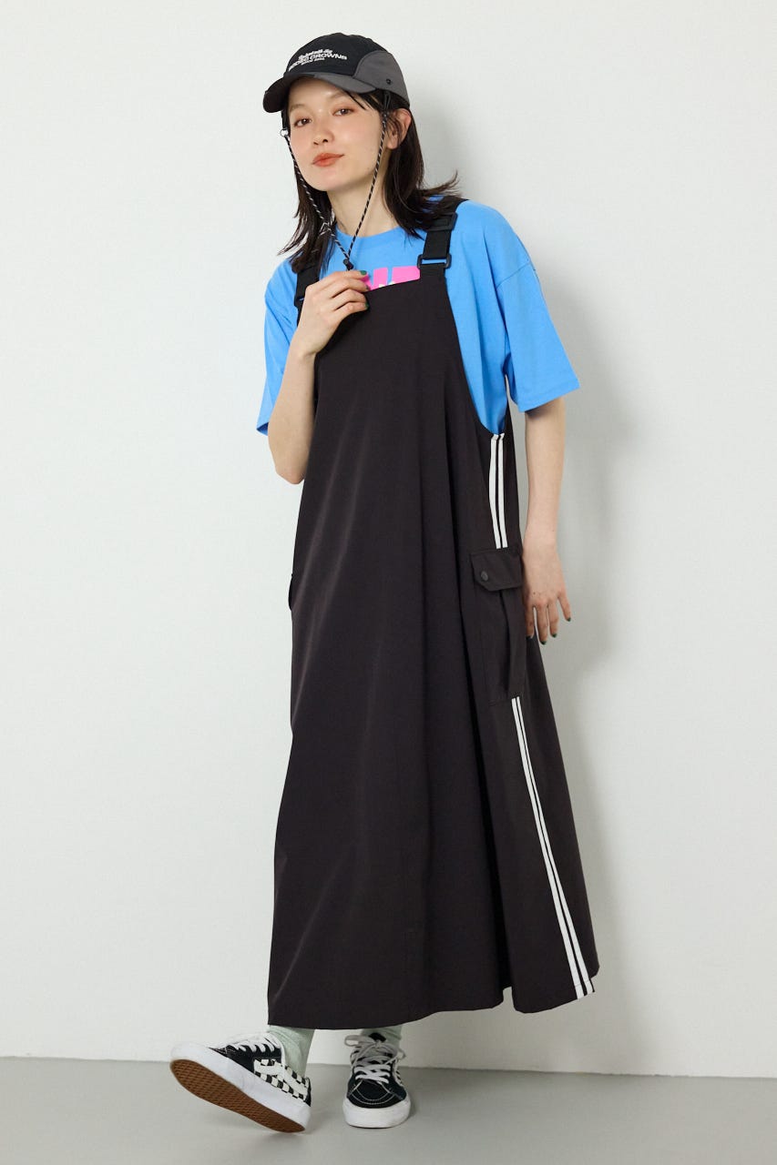 W/Rサイドラインジャンパースカート BLK FREE