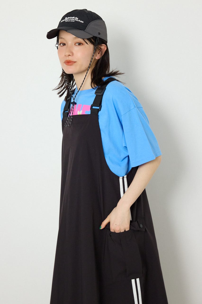 W/Rサイドラインジャンパースカート BLK FREE