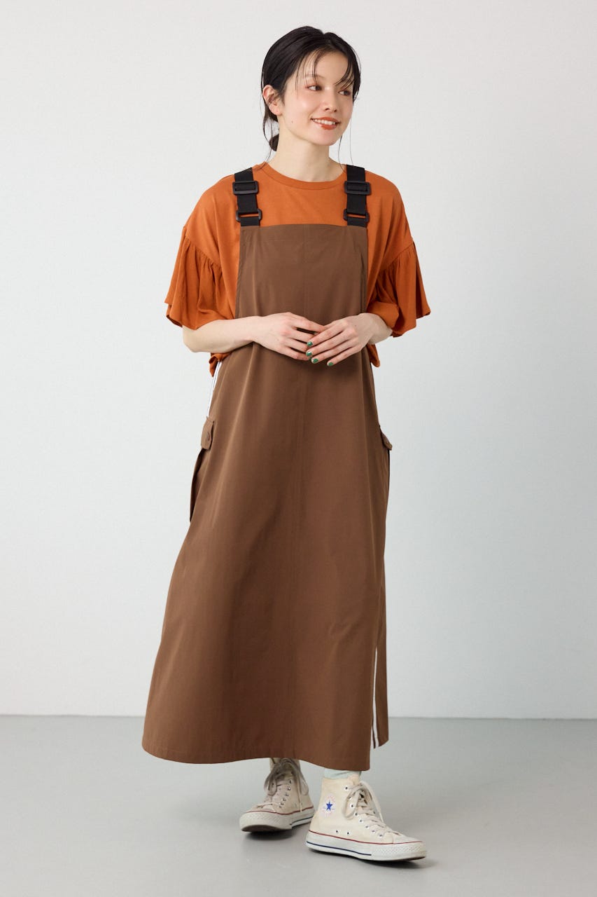 W/Rサイドラインジャンパースカート BRN FREE