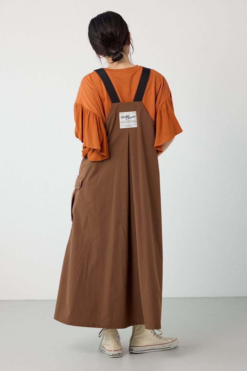 W/Rサイドラインジャンパースカート BRN FREE