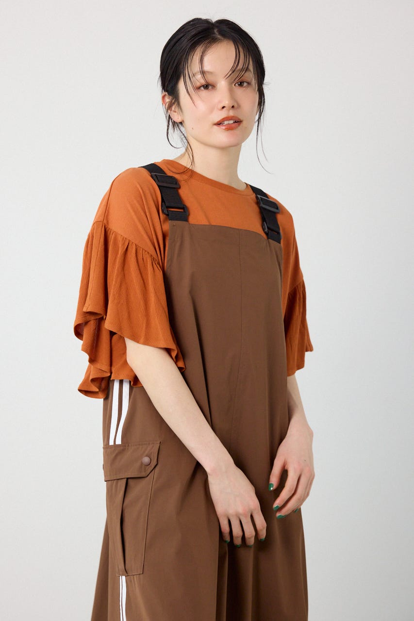 W/Rサイドラインジャンパースカート BRN FREE