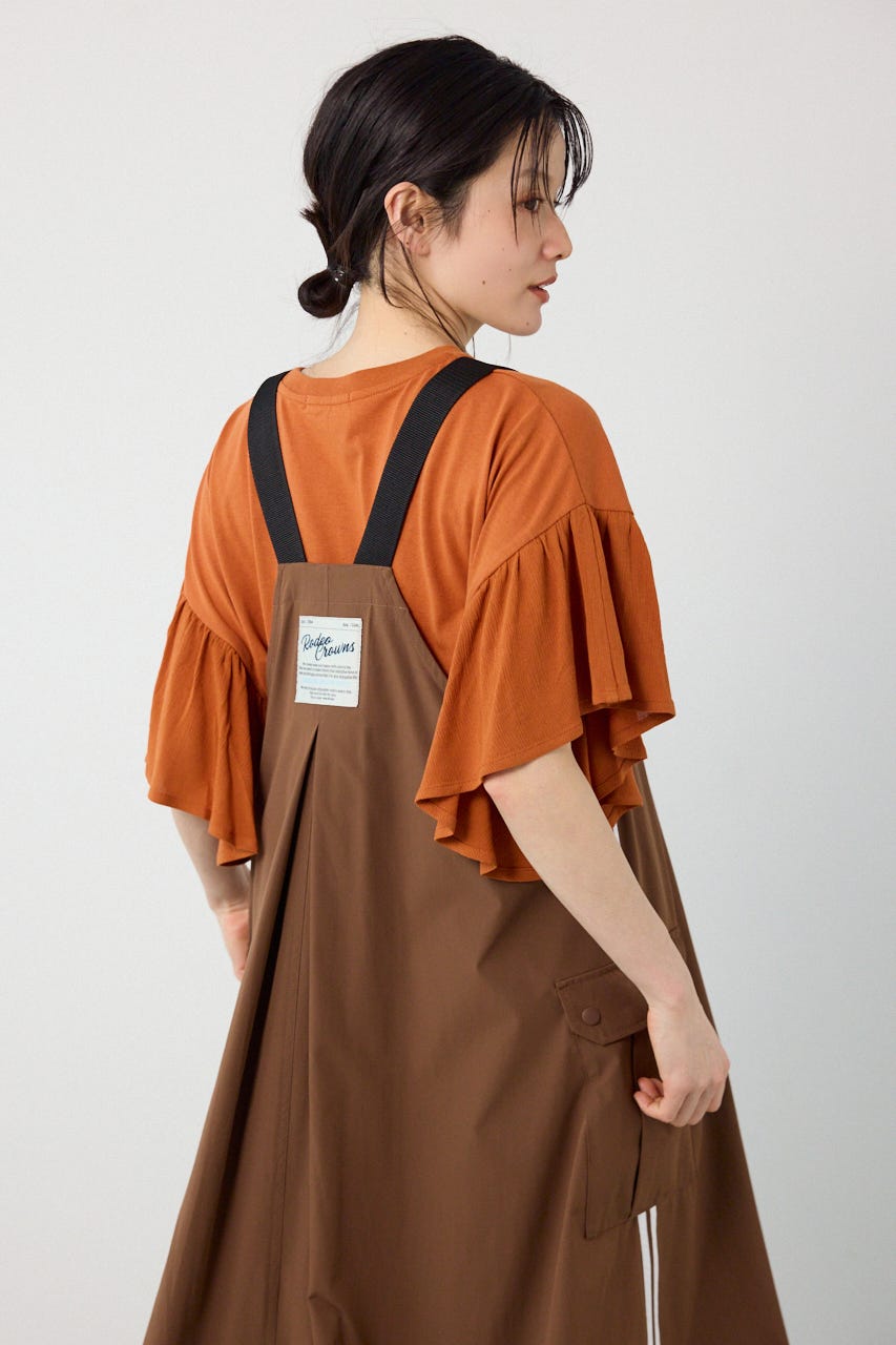 W/Rサイドラインジャンパースカート BRN FREE