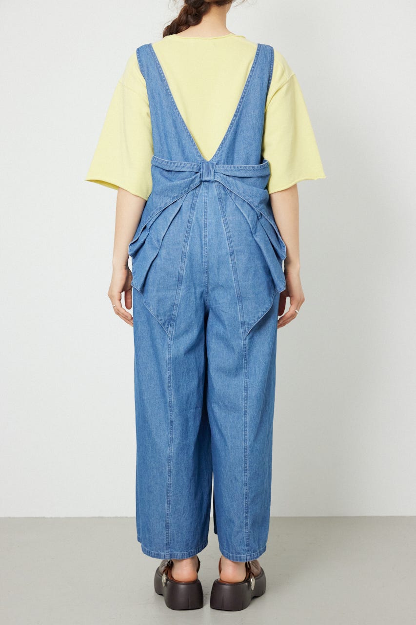 バックリボンオールインワン BLU FREE