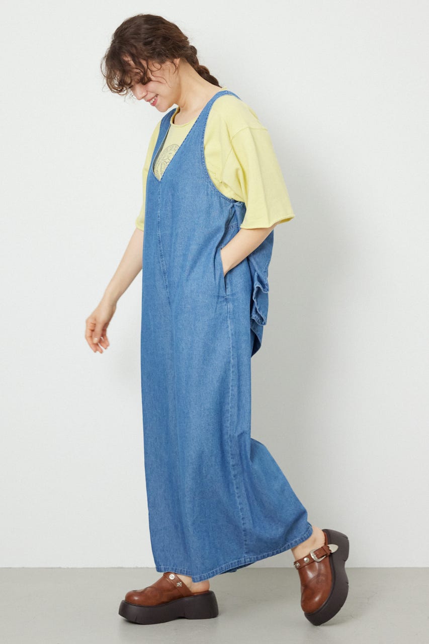 バックリボンオールインワン BLU FREE