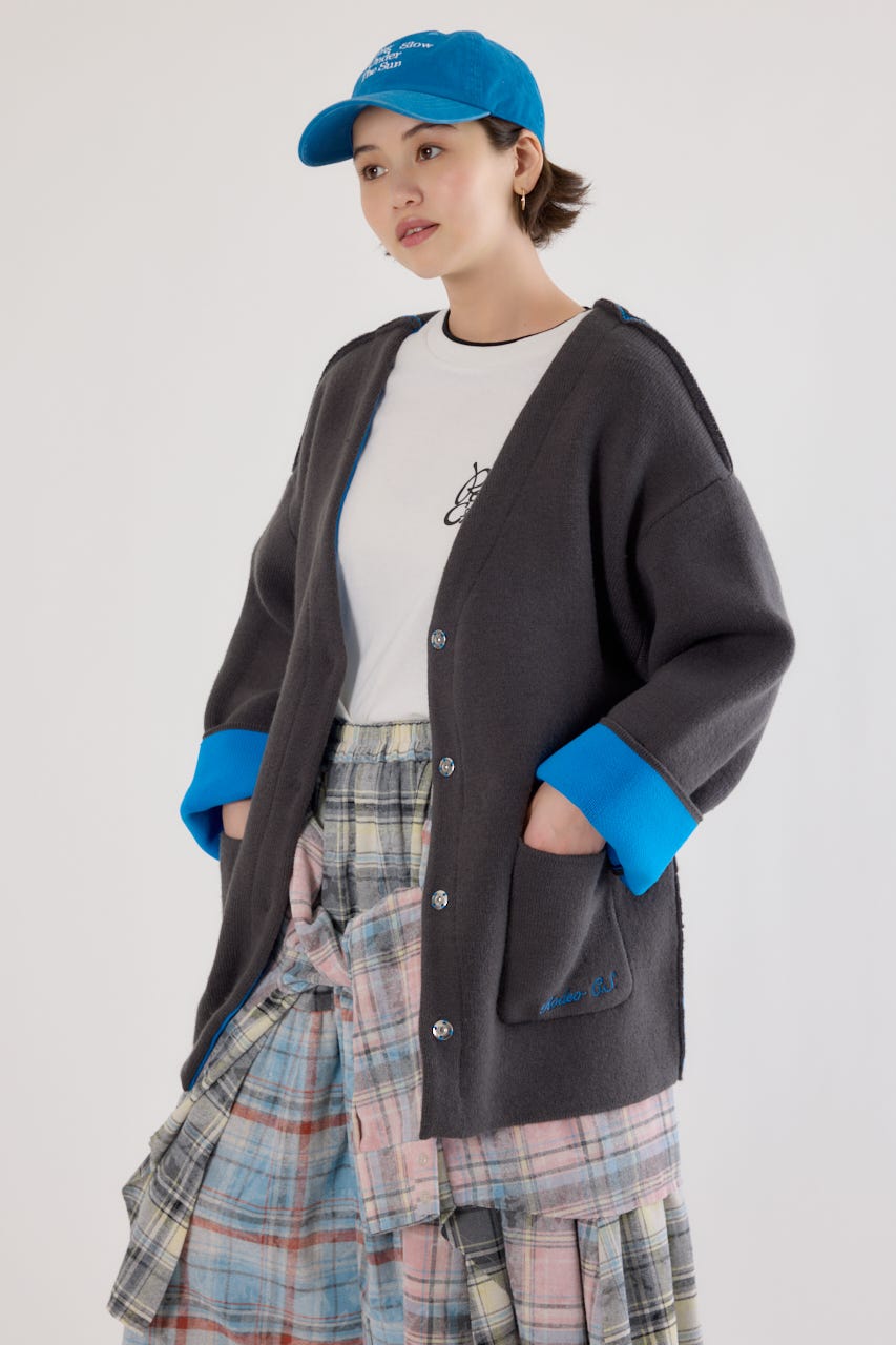 ダブルフェイスニットジャケット C.GRY FREE