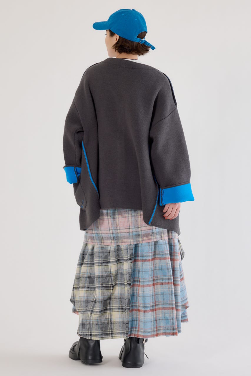 ダブルフェイスニットジャケット C.GRY FREE