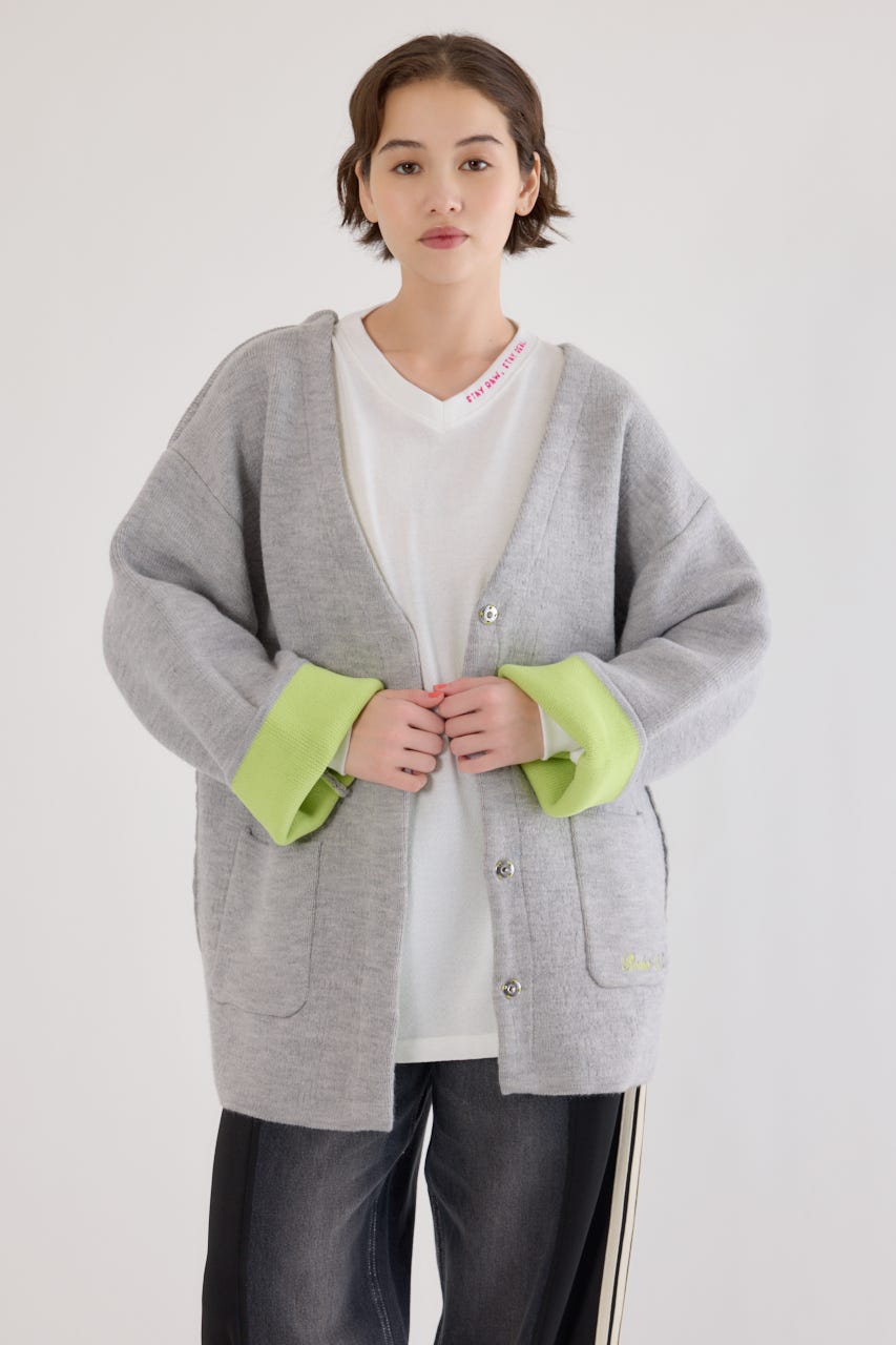 ダブルフェイスニットジャケット L/T.GRY FREE