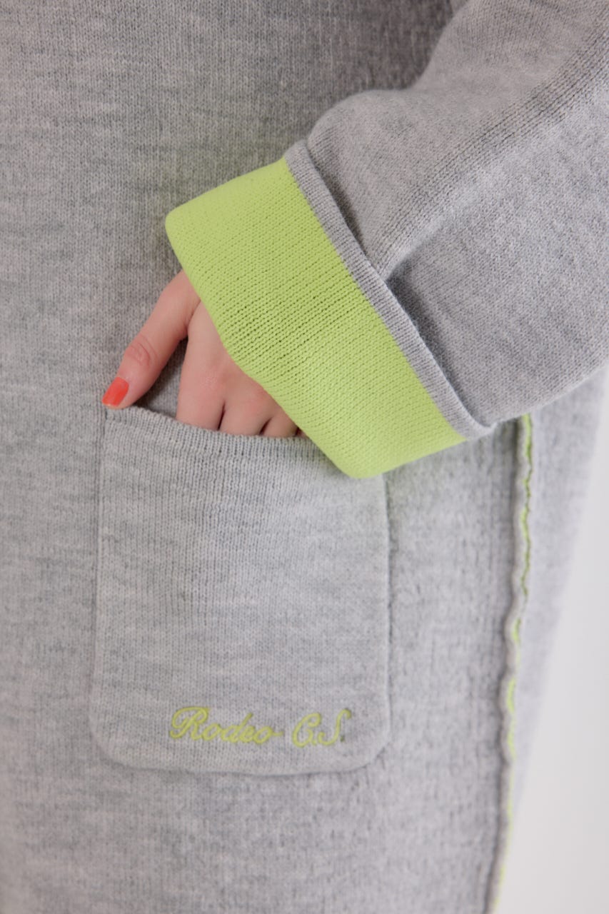 ダブルフェイスニットジャケット L/T.GRY FREE