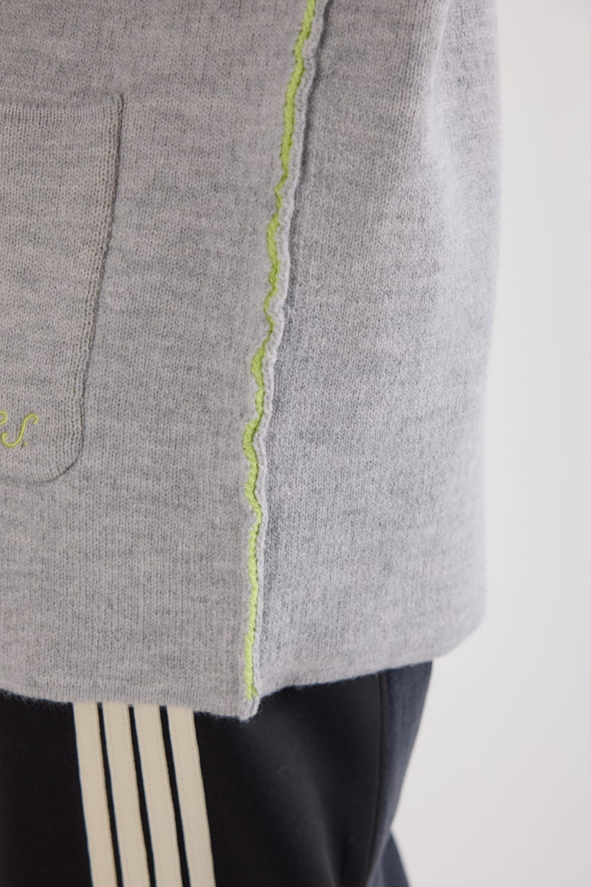 美品　45R 圧縮縮絨　ダブルフェイス　ニットジャケット カーディガン　M RODEO CROWNS WIDE BOWL | ダブルフェイスニットジャケット