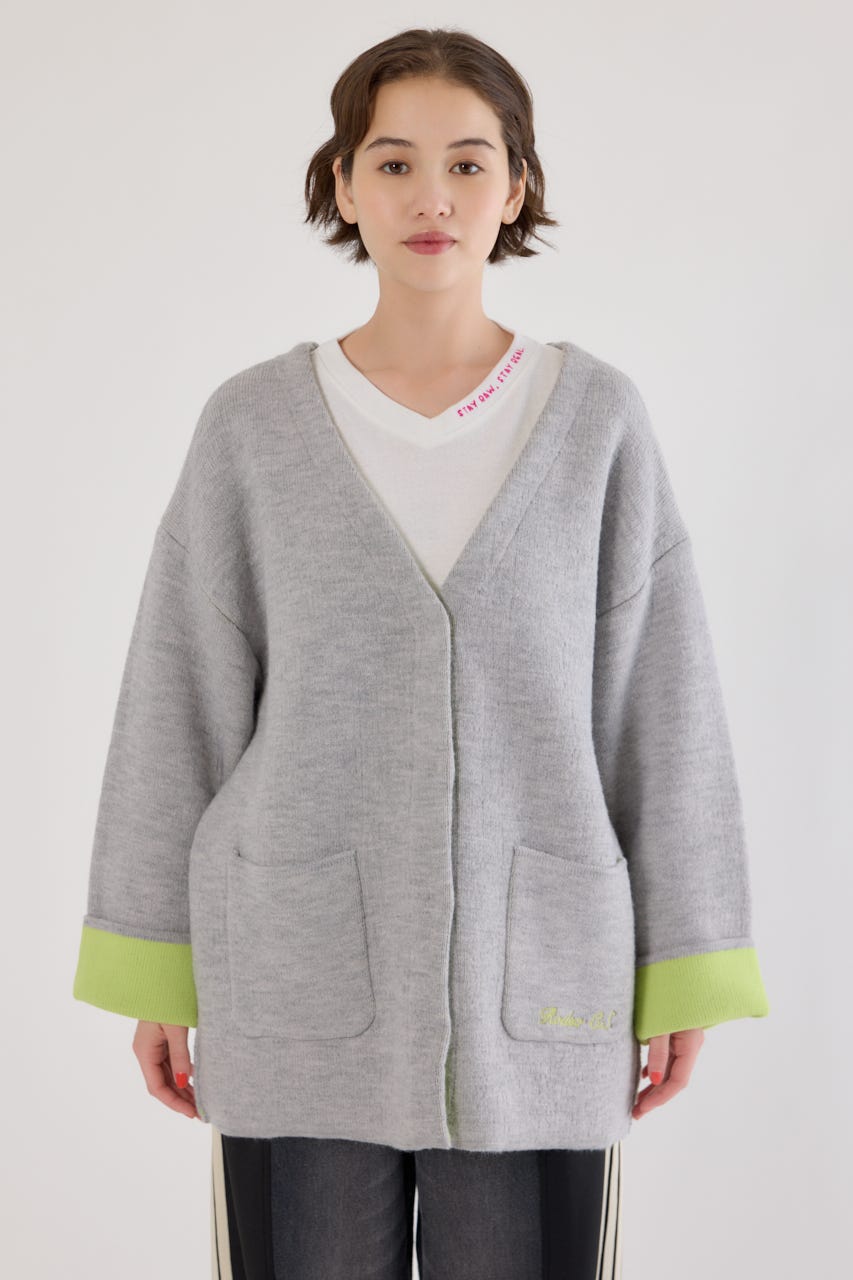 ダブルフェイスニットジャケット L/T.GRY FREE