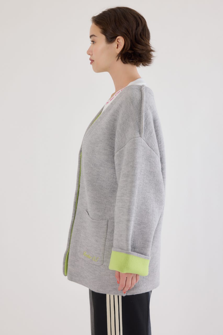 ダブルフェイスニットジャケット L/T.GRY FREE