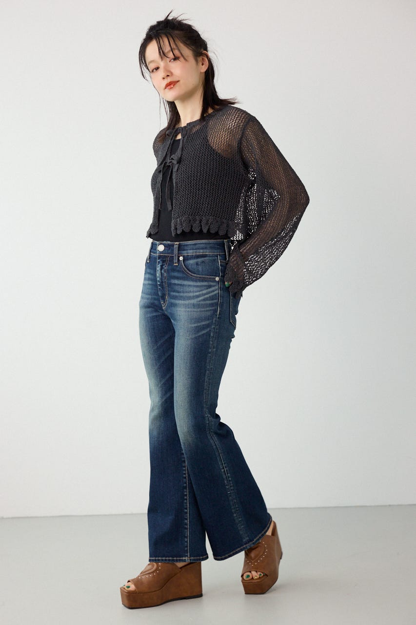 メッシュ柄リボンボレロ C.GRY FREE