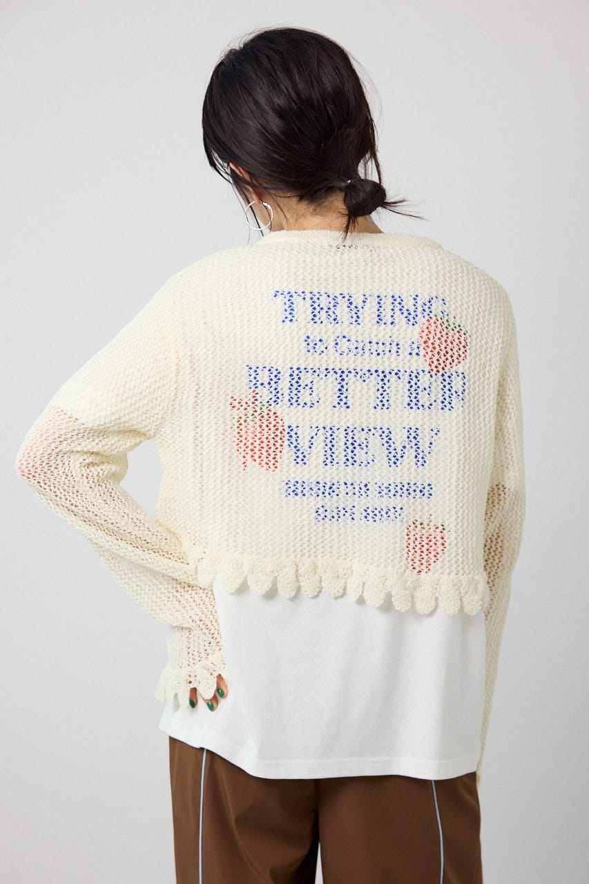 メッシュ柄リボンボレロ O/WHT FREE