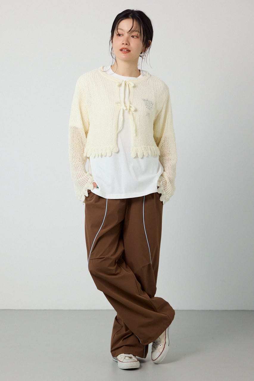 メッシュ柄リボンボレロ O/WHT FREE