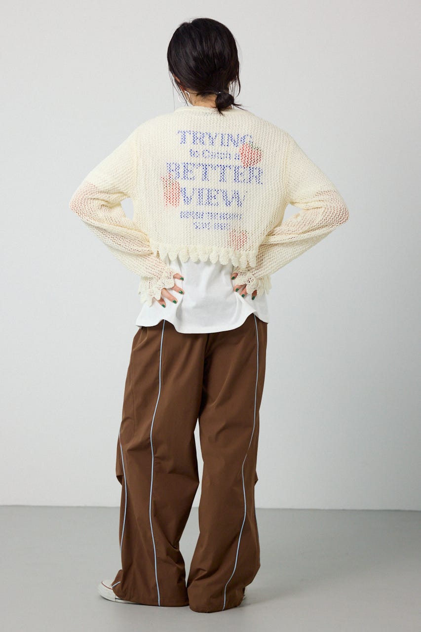 メッシュ柄リボンボレロ O/WHT FREE