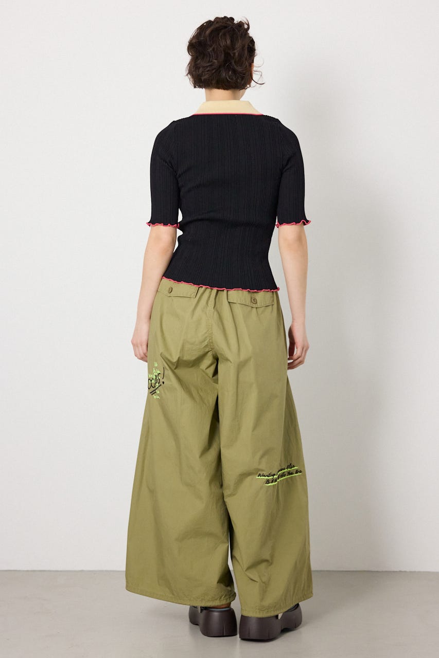 バイカラーポロニット BLK FREE