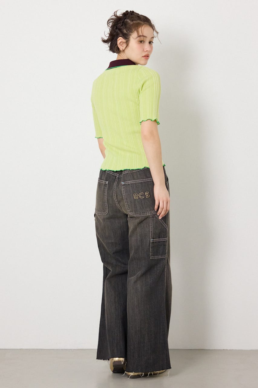 バイカラーポロニット GRN FREE