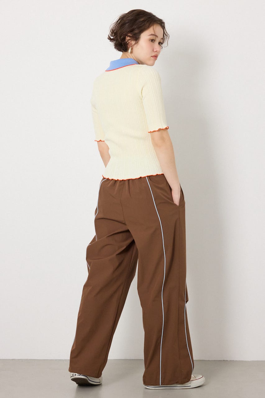 バイカラーポロニット O/WHT FREE