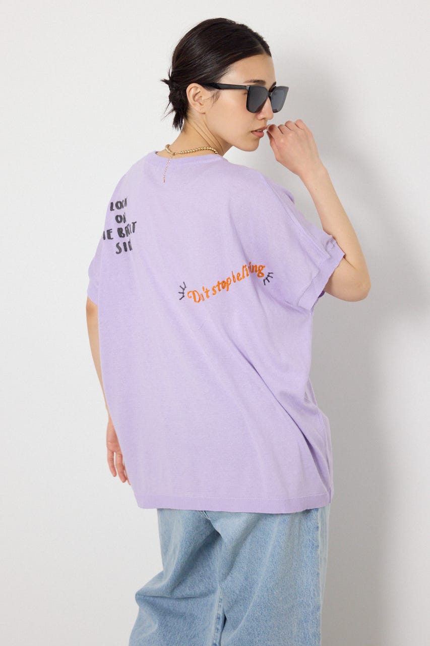 G.V embroideryニットトップス L/PUR FREE