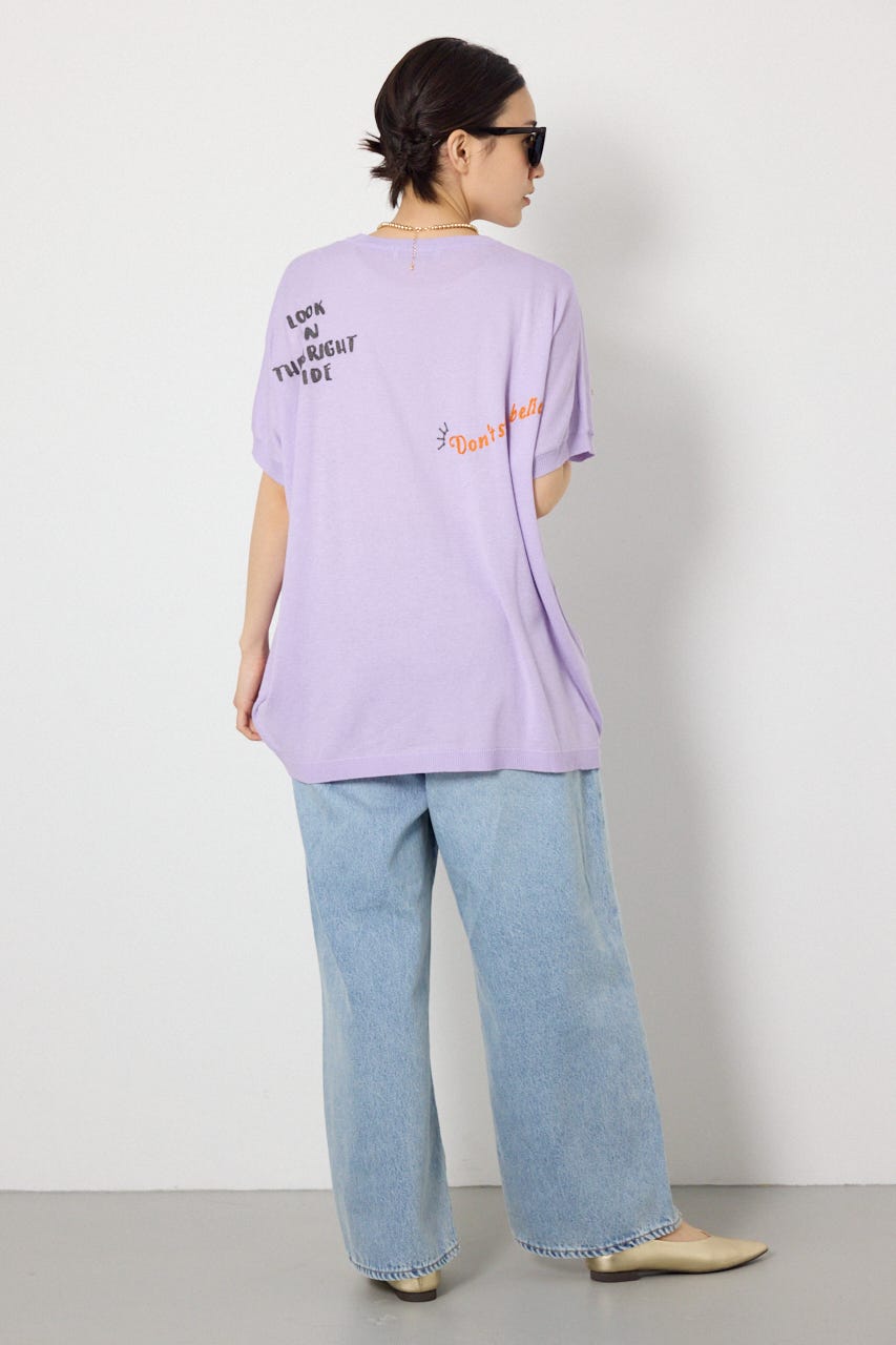 G.V embroideryニットトップス L/PUR FREE