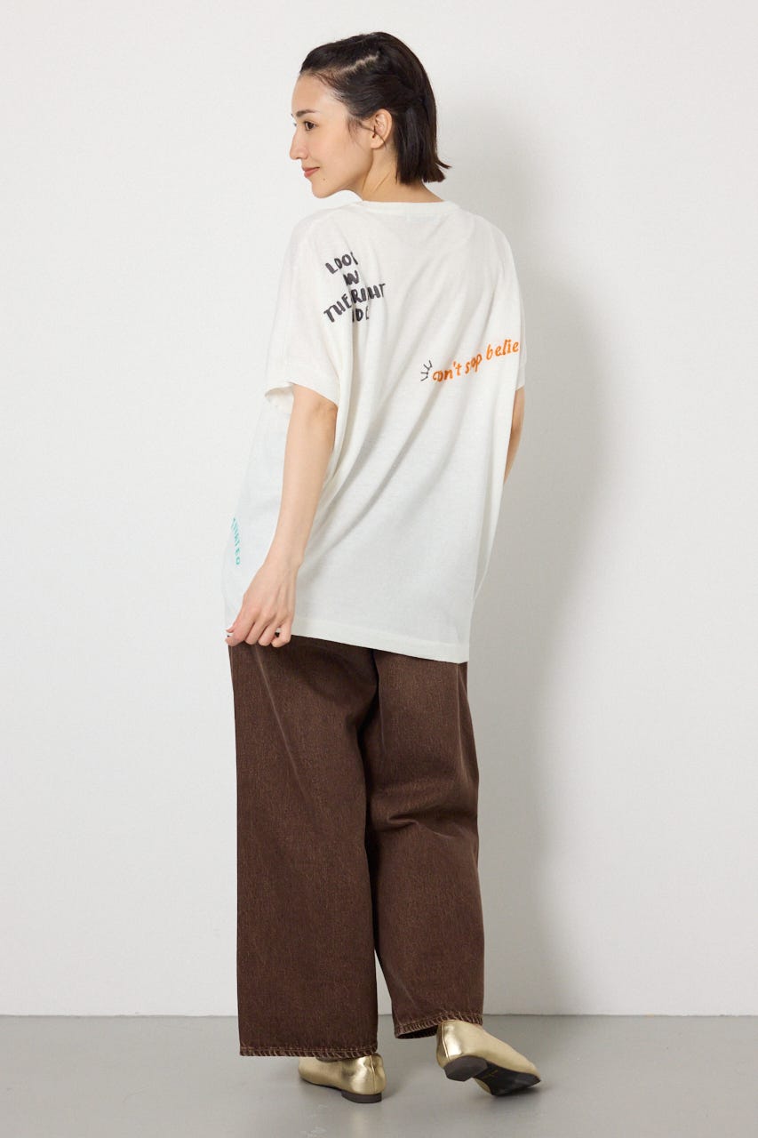 G.V embroideryニットトップス O/WHT FREE